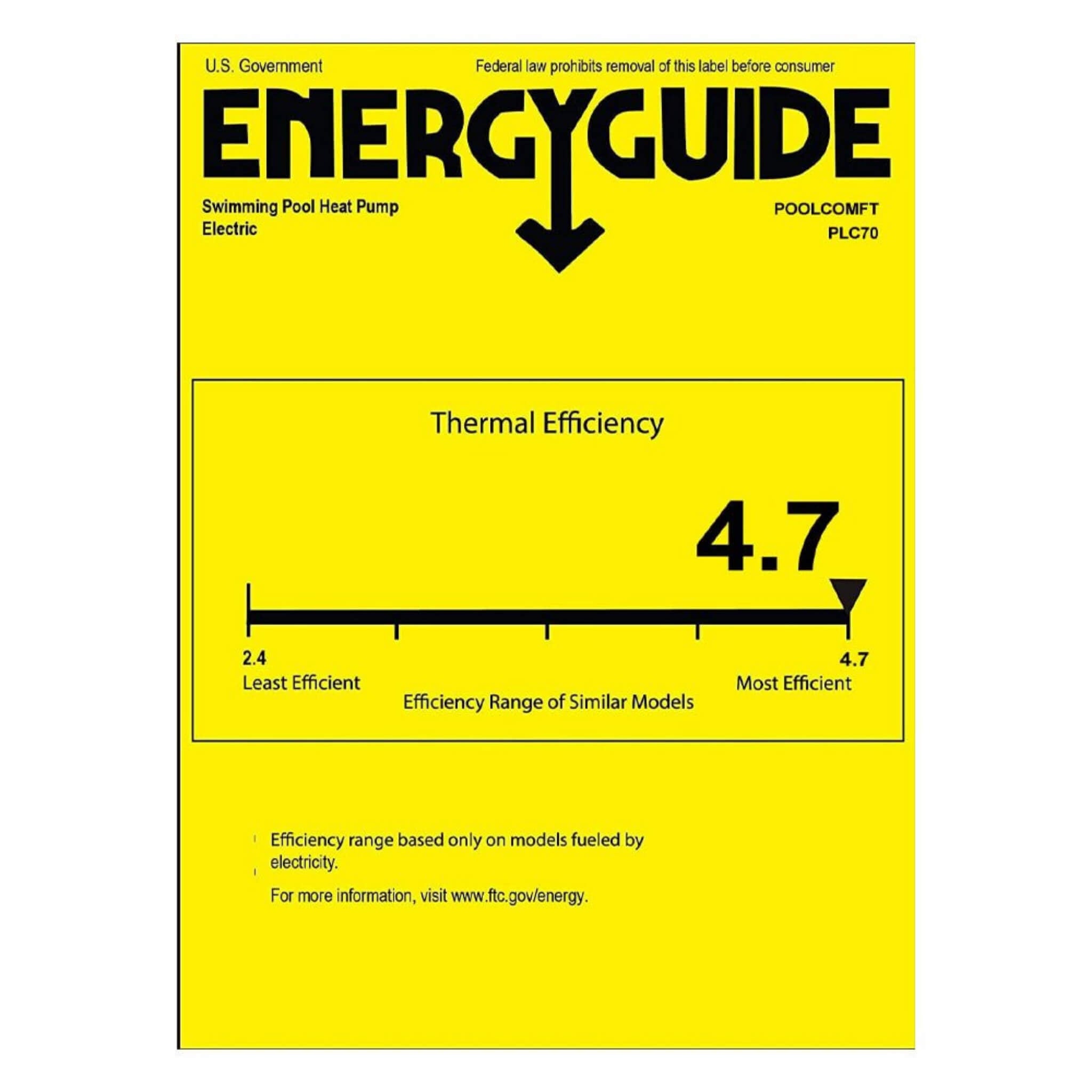 Energy-Saving Electric Swimming Pool Heat Pump For Above And Inground Pools, 6000 Gallons (SAK93541)