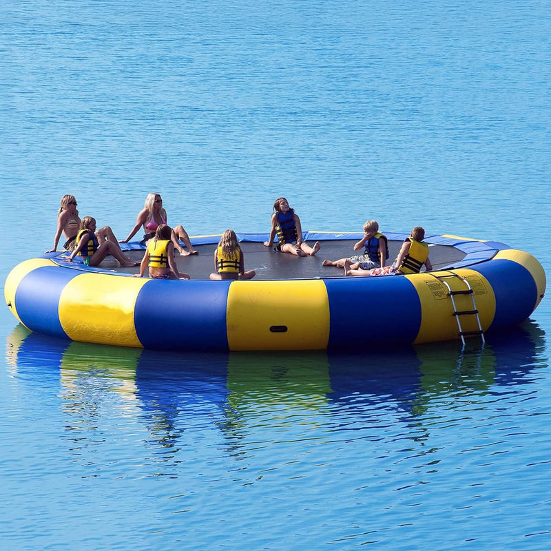 Extra Large Inflatable Floating Water Island With Trampoline, 22FT (SAK41258)