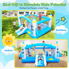 Extra Large Multifunctional Jump 'N Slide Inflatable Bouncer With Blower (SAK81243)