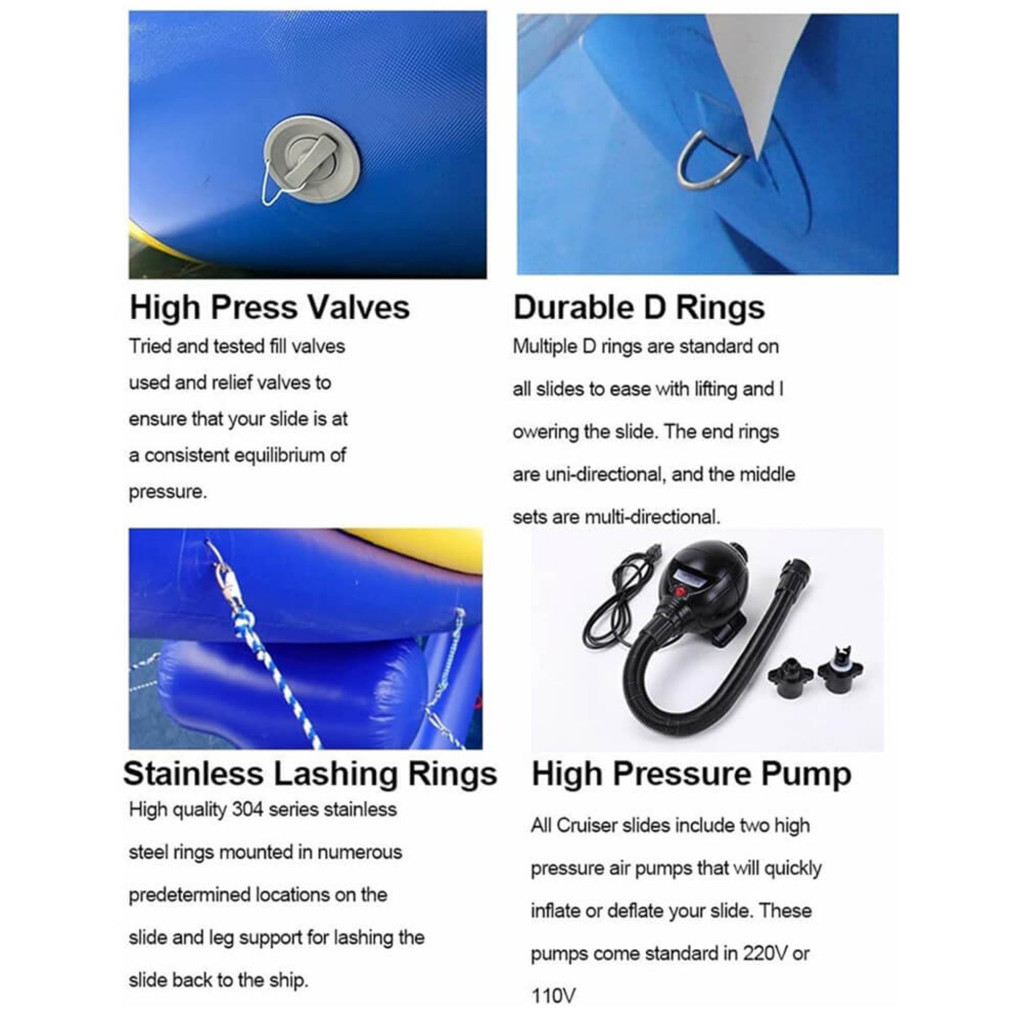 Extra Large Inflatable Private Dock Swimming Pool Yacht Water Slide With Safety Net And Electric Air Pump (SAK14286)