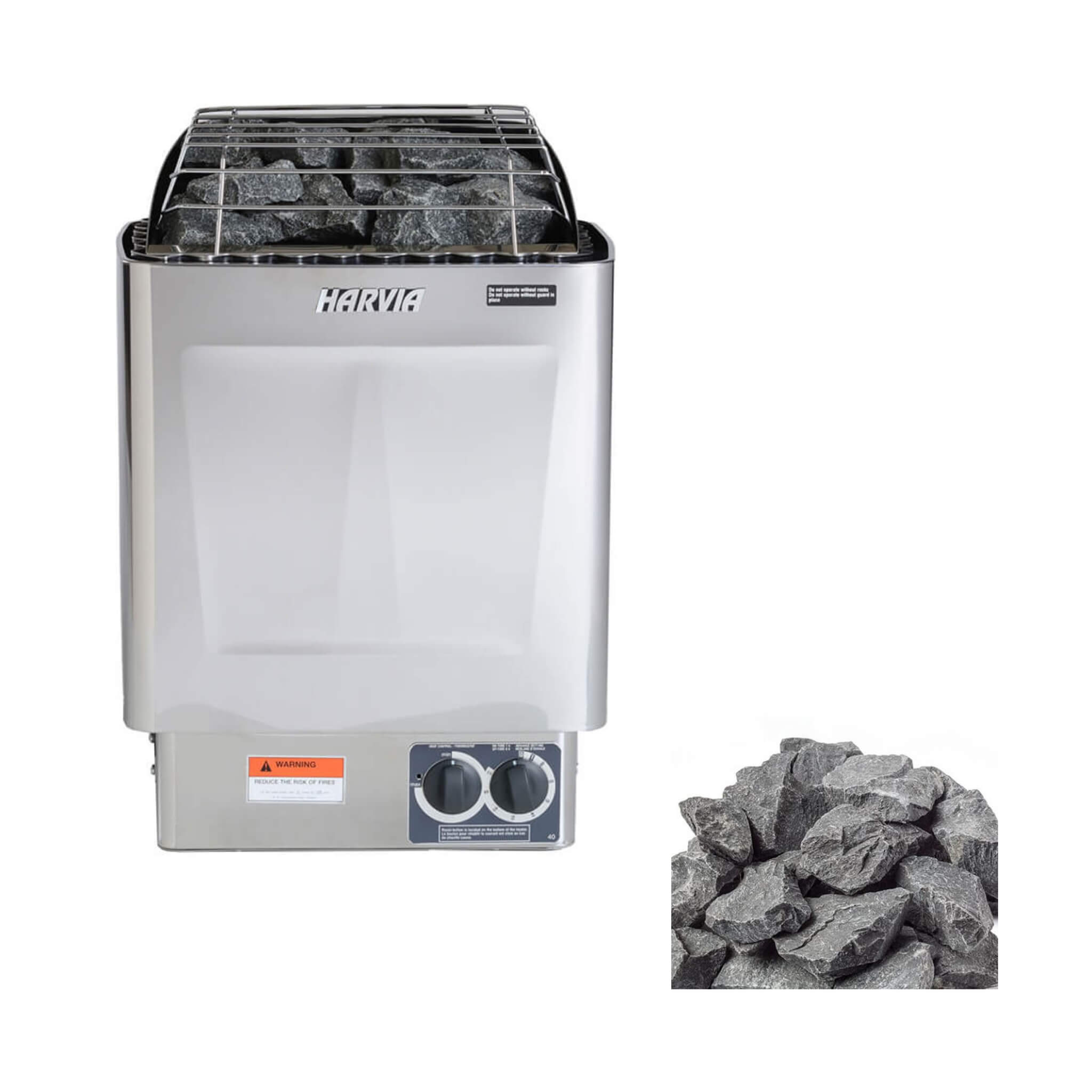 Harvia KIPB Wet Dry Electric Sauna Heater Stove With Built-In Controls & Sauna Stones (SAK47351)
