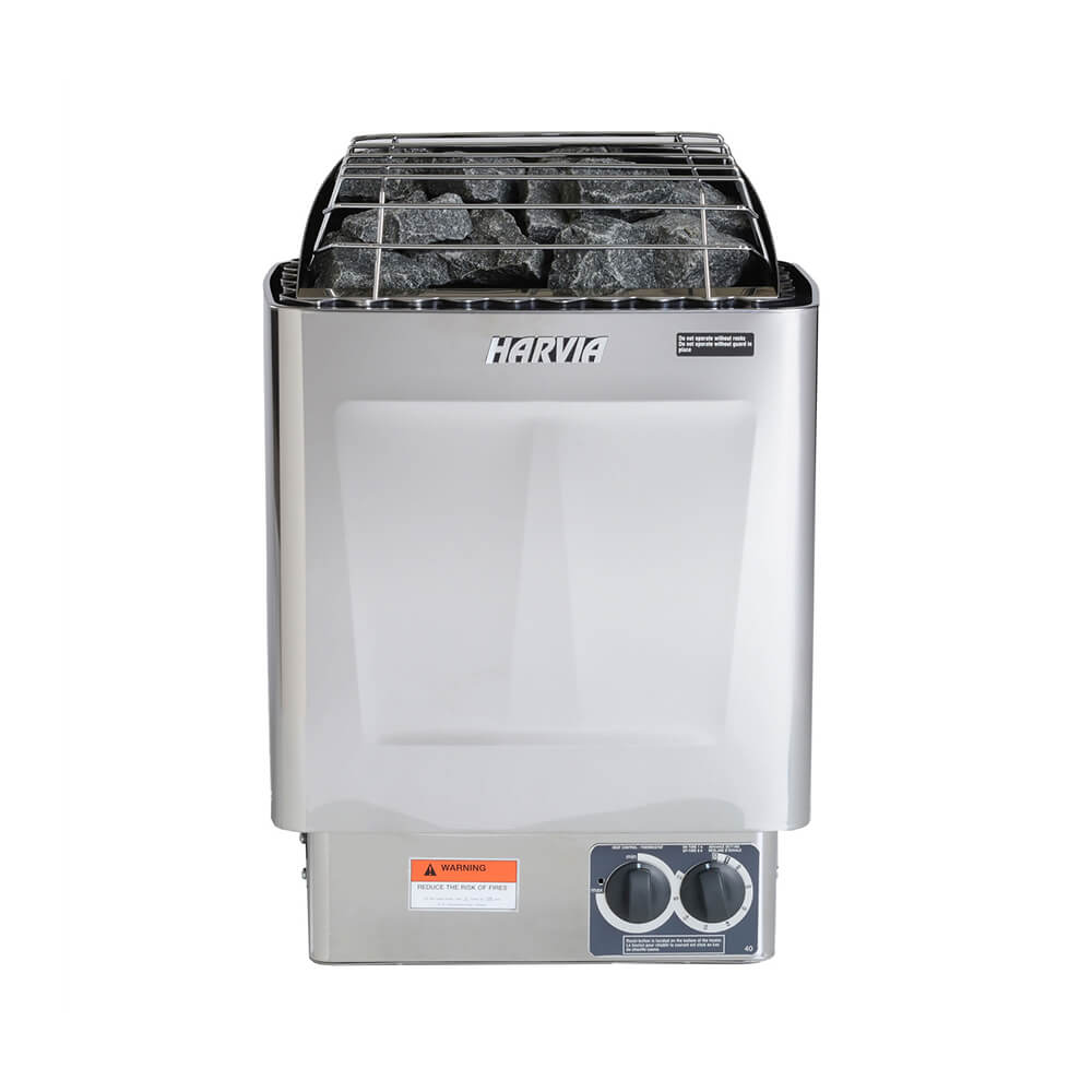 Harvia KIPB Wet Dry Electric Sauna Heater Stove With Built-In Controls & Sauna Stones (SAK47351)