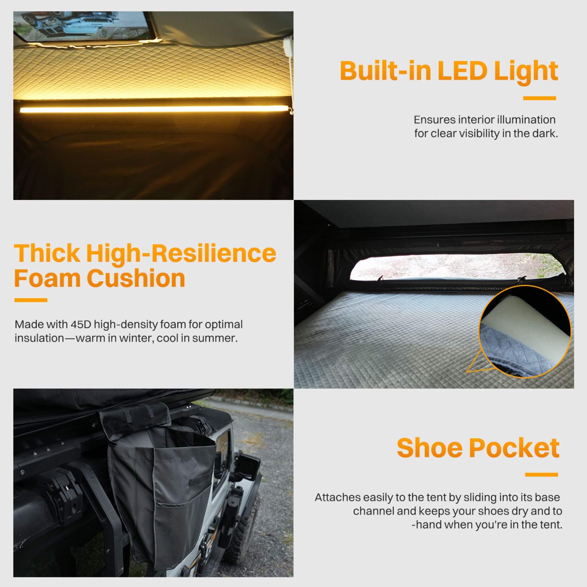 Heavy Duty 2-3 Person Hardshell Rooftop Tent With Ladder (SAK93120)