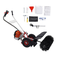 Heavy Duty 2.5HP 2-Stroke 52CC Gas-Powered Walk-Behind Brush Sweeper Broom, 24" (97138624)