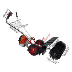 Heavy Duty 2.5HP 2-Stroke 52CC Gas-Powered Walk-Behind Brush Sweeper Broom, 24" (97138624)