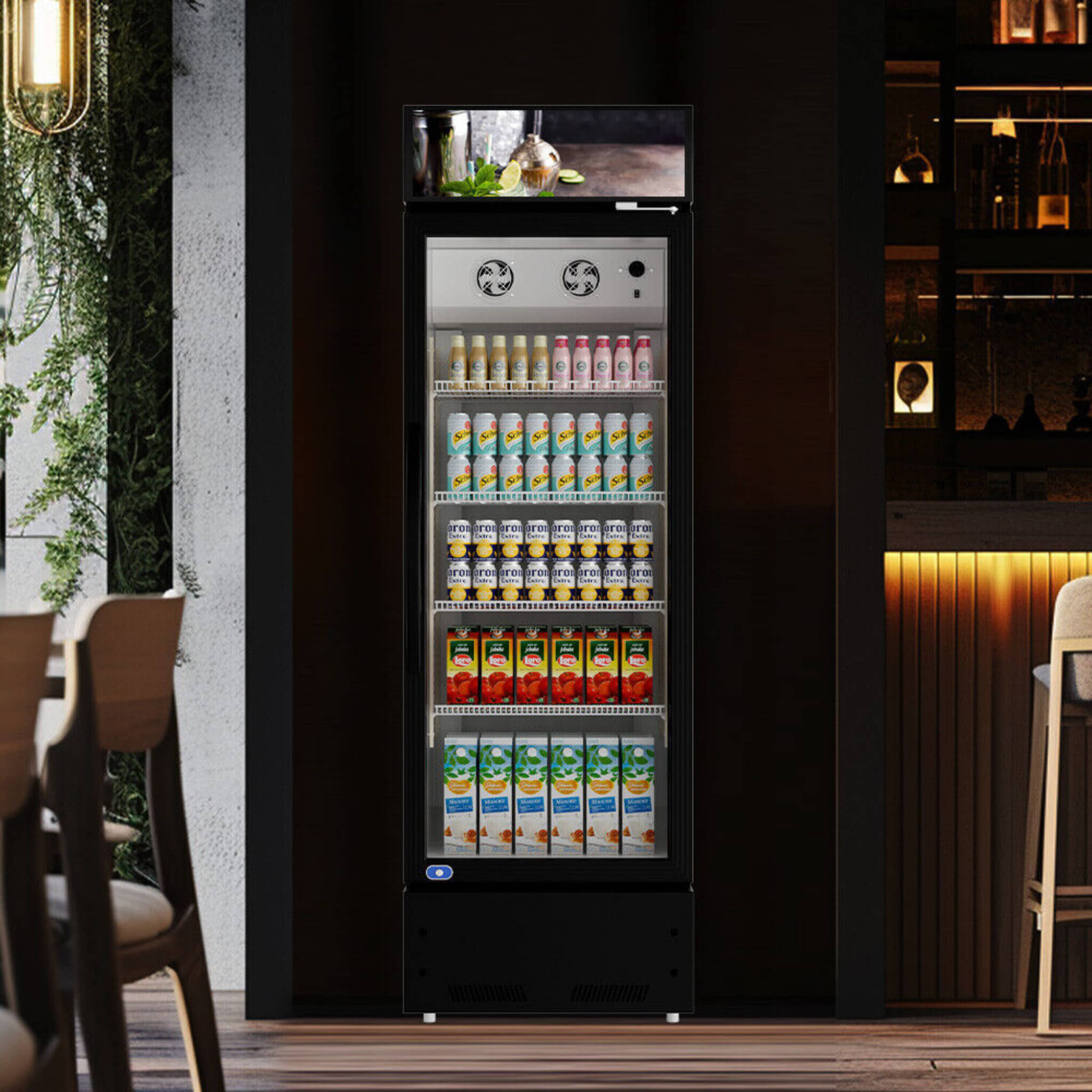Heavy Duty Commercial Single Glass Door Refrigerator With LED Lights, 23" (SAK43533)