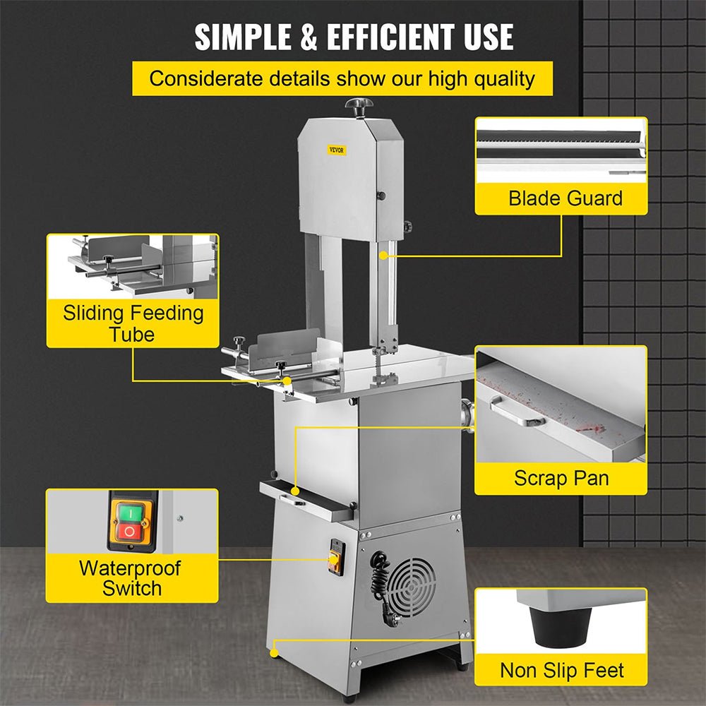 Heavy Duty Industrial Electric Meat Bandsaw Bone Cutting Machine, 550W (SAK47410)