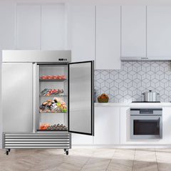 Large 49 Cu.Ft. Two Door Stainless Steel Commercial Industrial Restaurant Freezer, 54" (SAK57246)