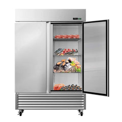 Large 49 Cu.Ft. Two Door Stainless Steel Commercial Industrial Restaurant Freezer, 54" (SAK57246)