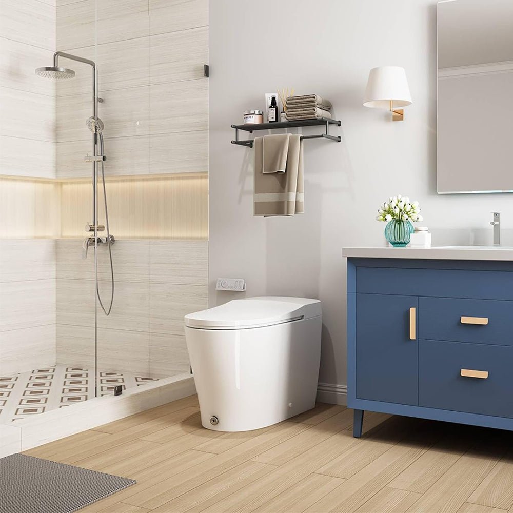 HRW Luxury Automatic Tankless Smart Toilet With Built-In Bidet And Heated Seat (95742613)