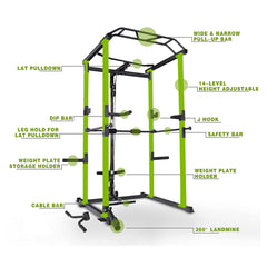 IFast Adjustable Home Gym Power Cage & Squat Rack With Pull-Up Bar Barbell Rack, 1000LBS (SAK12649)