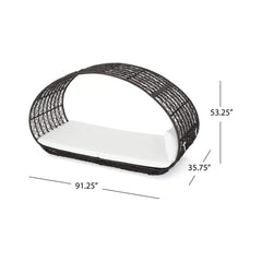 Large 2-Person Abigal Outdoor Wicker Daybed With Aluminum Frame And Cushions (SAK23942)