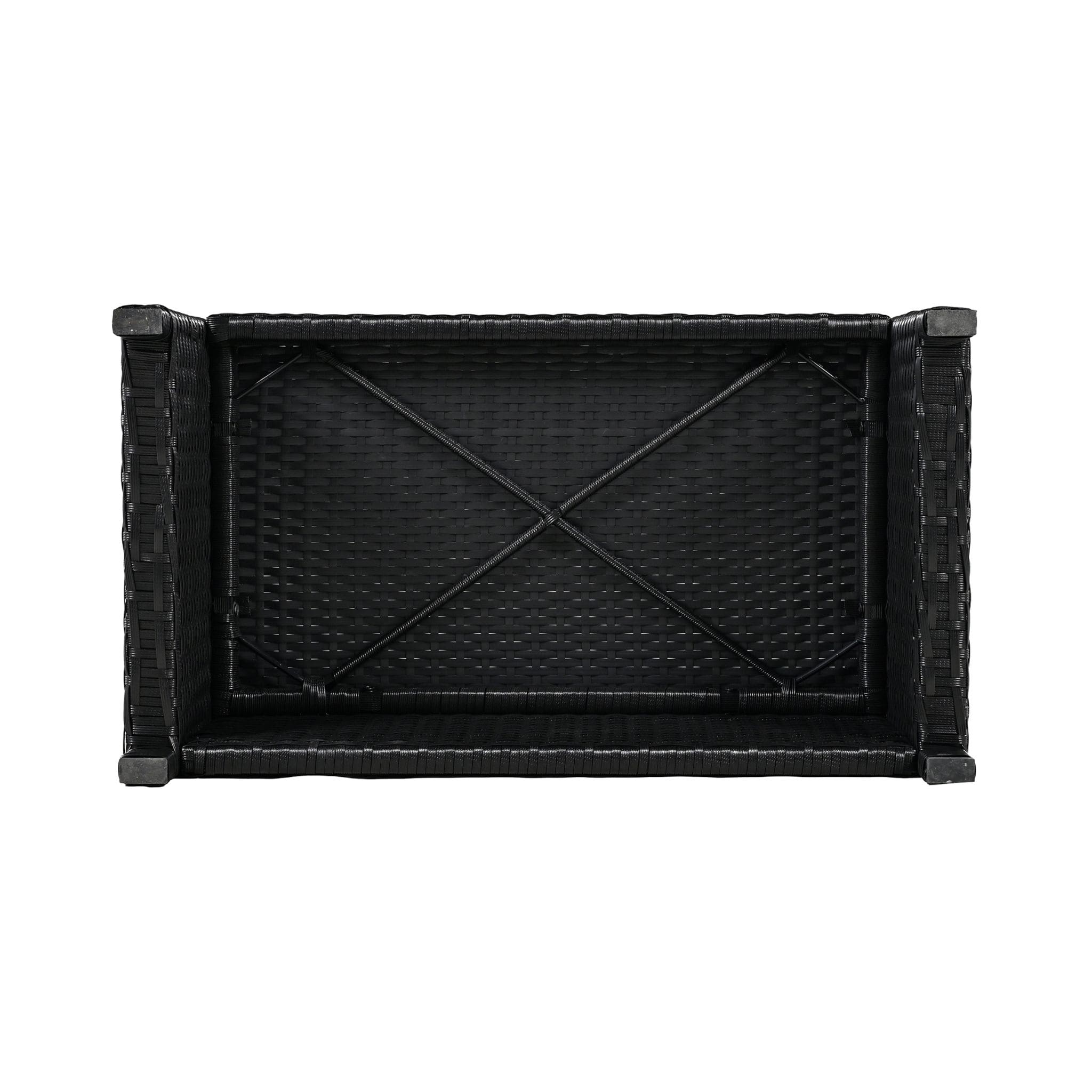 Large Outdoor Quadrilateral Spa Surround Rattan Sectional Sofa Set With Storage Compartments (SAK80217)