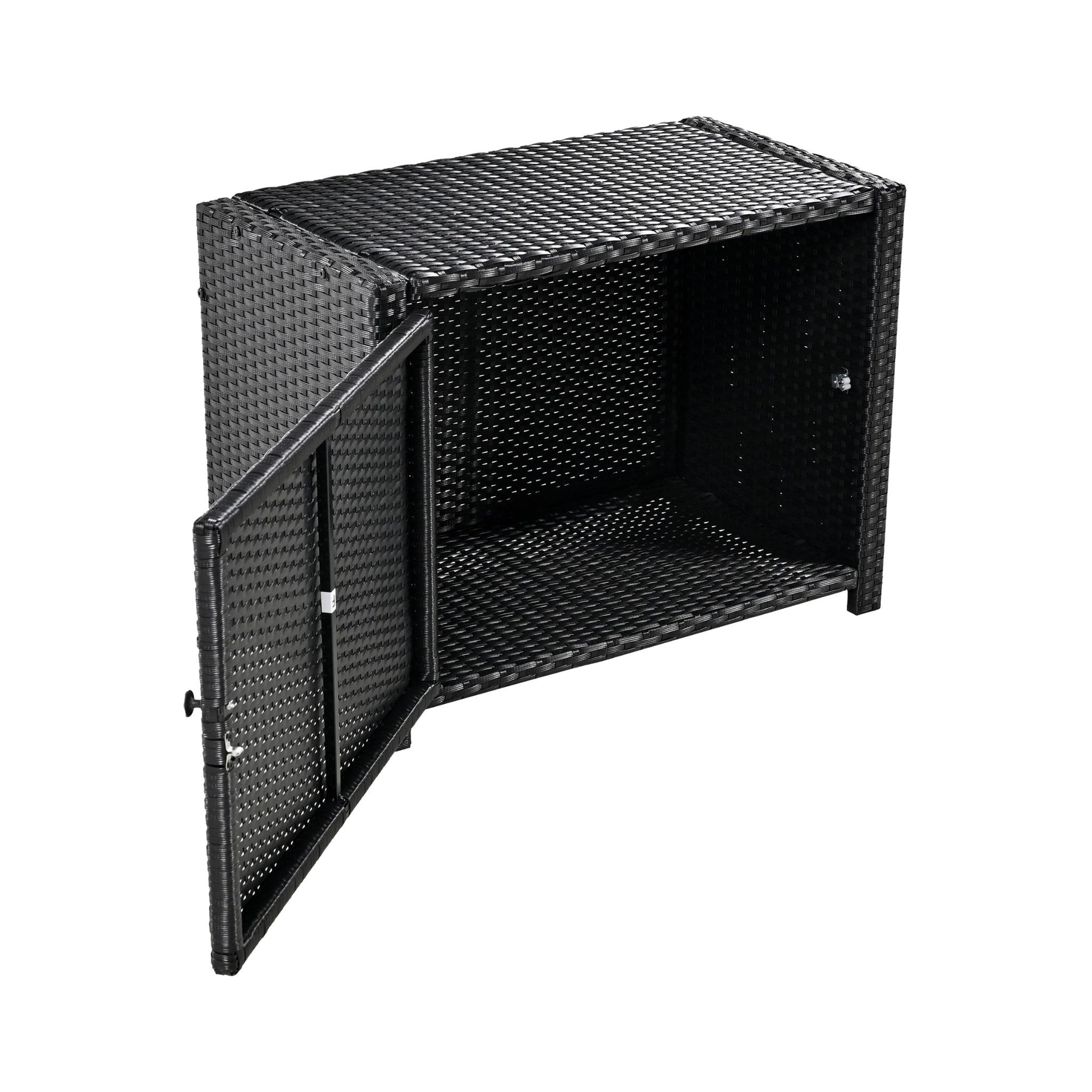 Large Outdoor Quadrilateral Spa Surround Rattan Sectional Sofa Set With Storage Compartments (SAK80217)