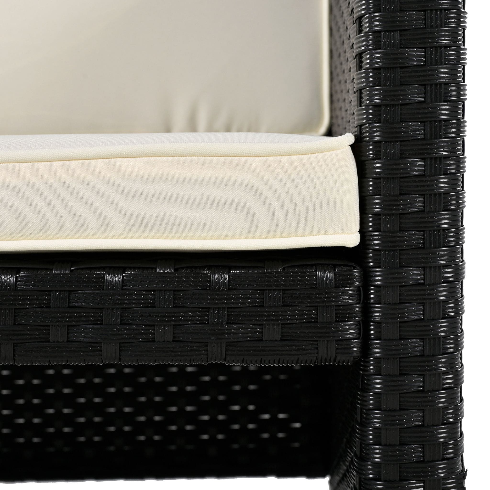 Large Outdoor Quadrilateral Spa Surround Rattan Sectional Sofa Set With Storage Compartments (SAK80217)