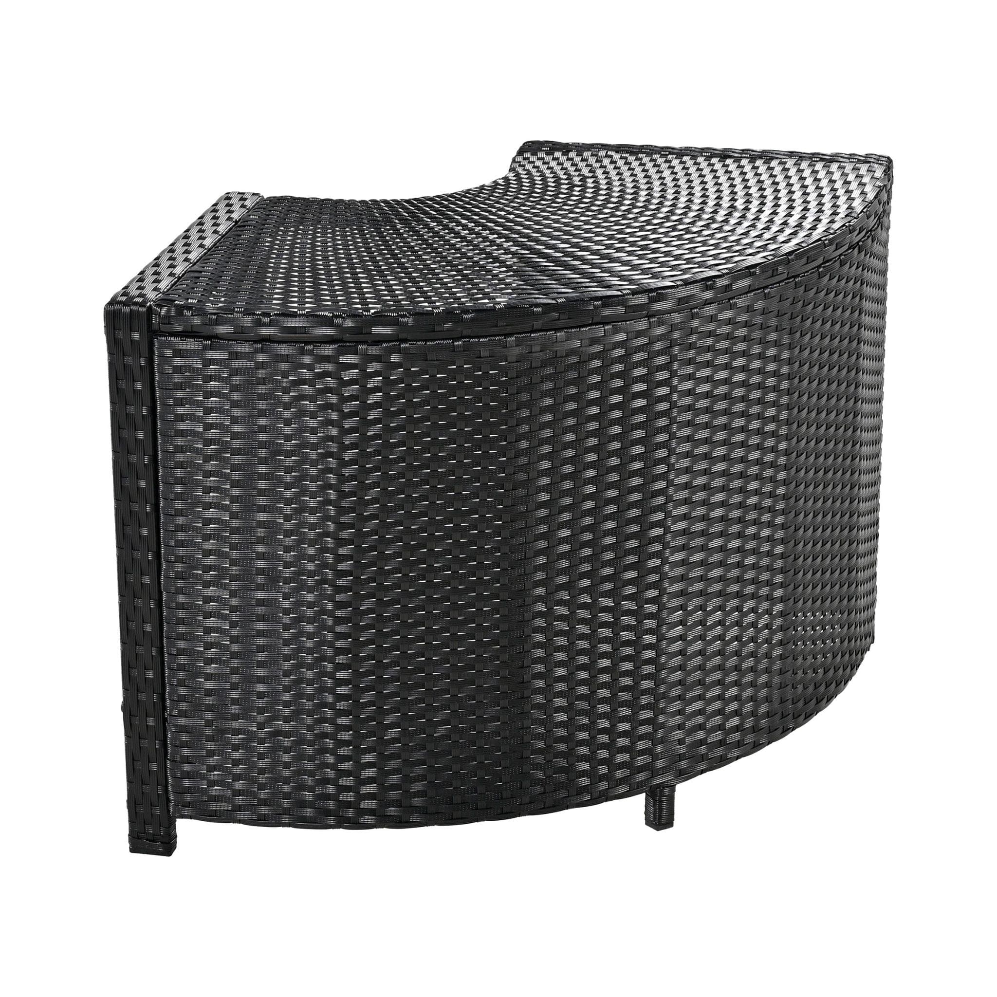 Large Outdoor Quadrilateral Spa Surround Rattan Sectional Sofa Set With Storage Compartments (SAK80217)