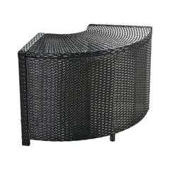 Large Outdoor Quadrilateral Spa Surround Rattan Sectional Sofa Set With Storage Compartments (SAK80217)