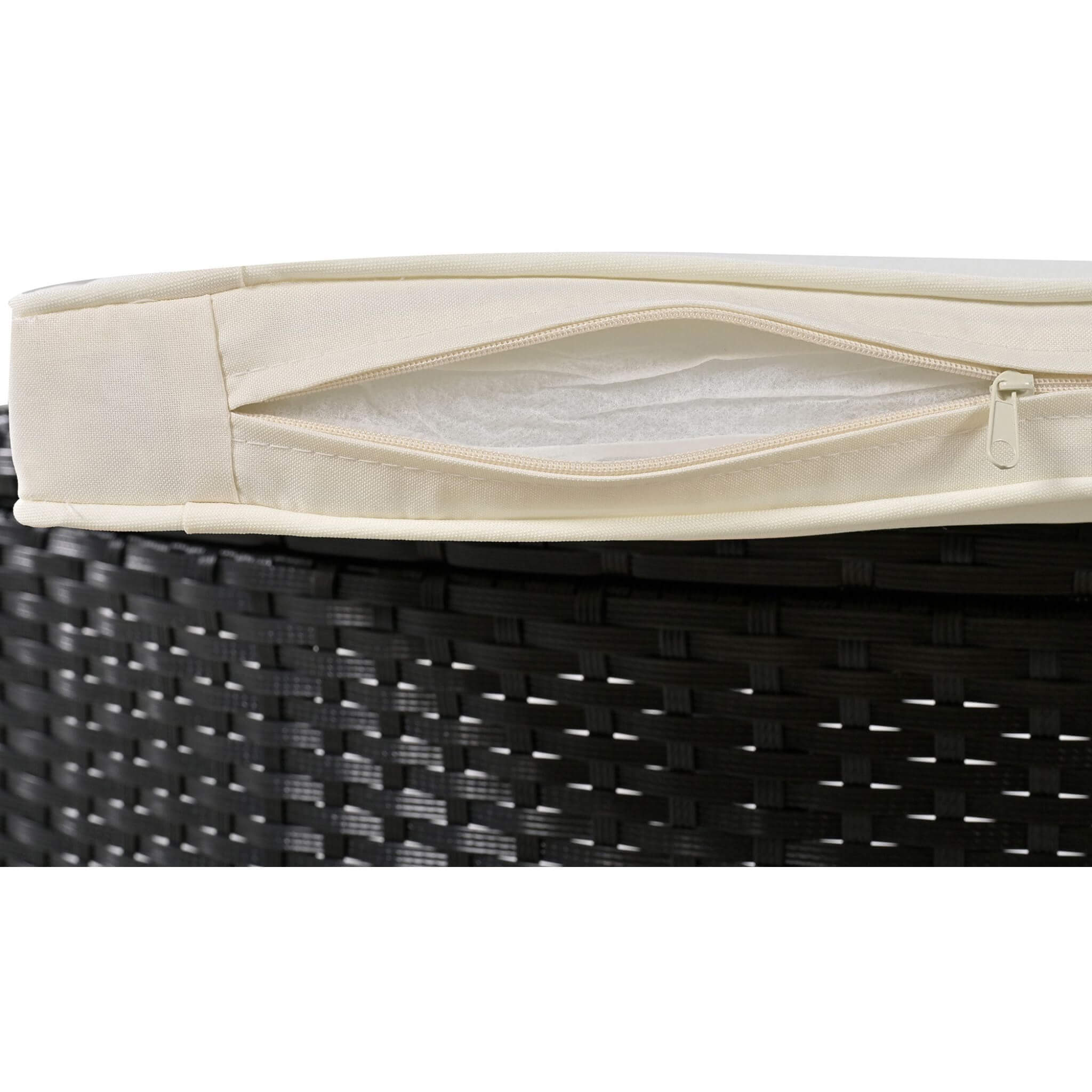 Large Outdoor Quadrilateral Spa Surround Rattan Sectional Sofa Set With Storage Compartments (SAK80217)