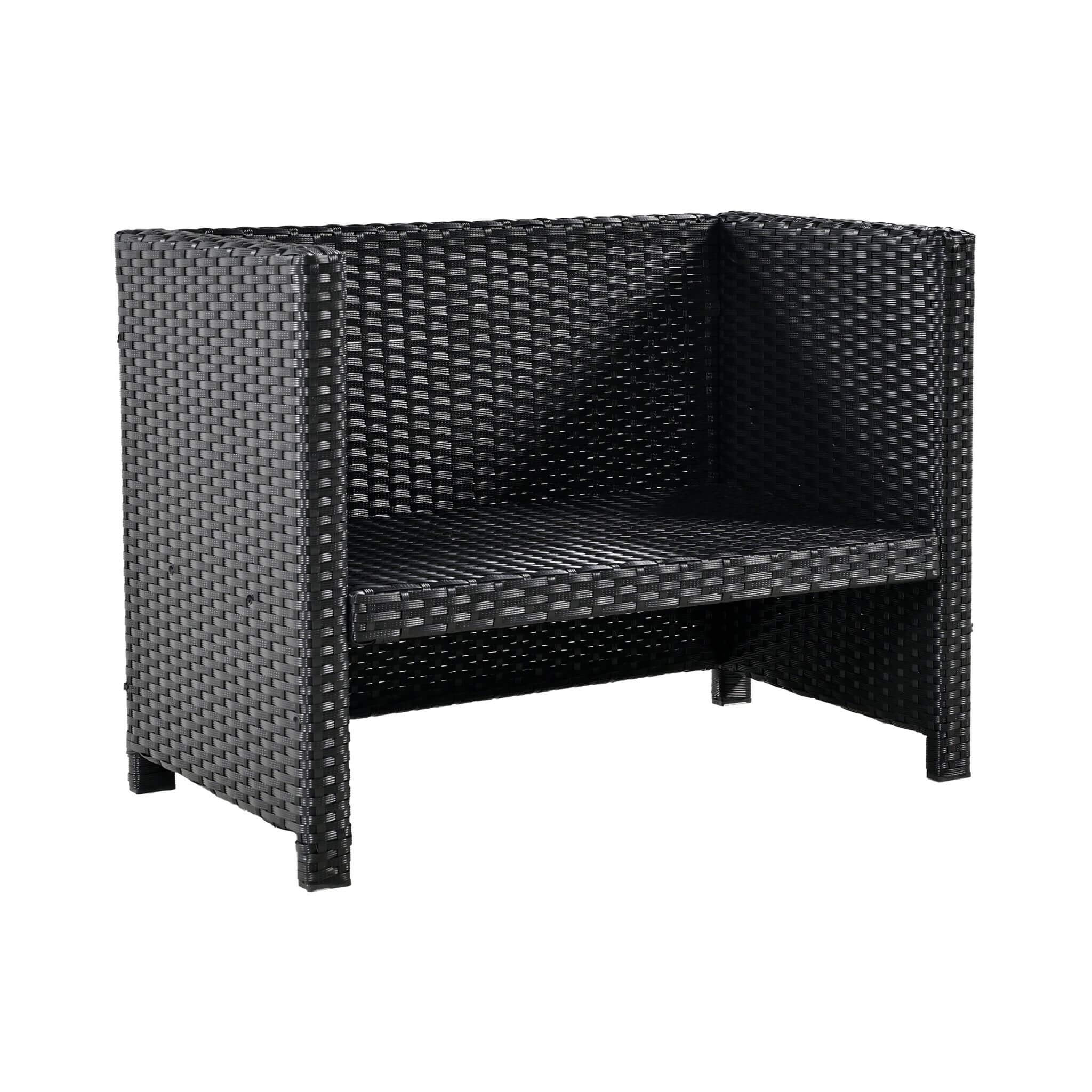 Large Outdoor Quadrilateral Spa Surround Rattan Sectional Sofa Set With Storage Compartments (SAK80217)