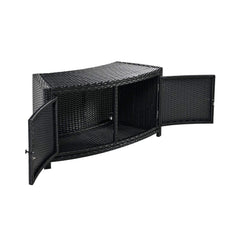 Large Premium Surround Spa Patio Rattan Sofa Set With Storage Compartments And Cushions (SAK75629)