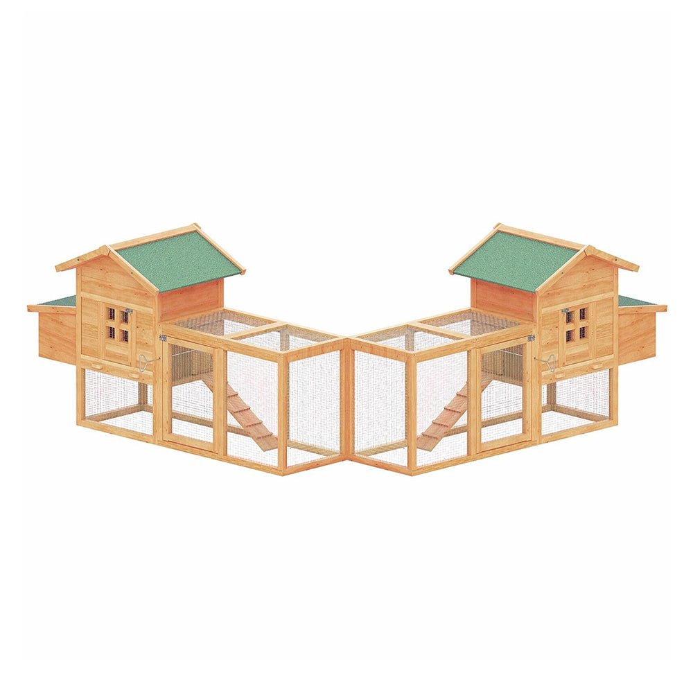 Large Wooden Backyard Hen Chicken Coop Enclosure W/ Nest Box & Run, 160" (SAK96451)