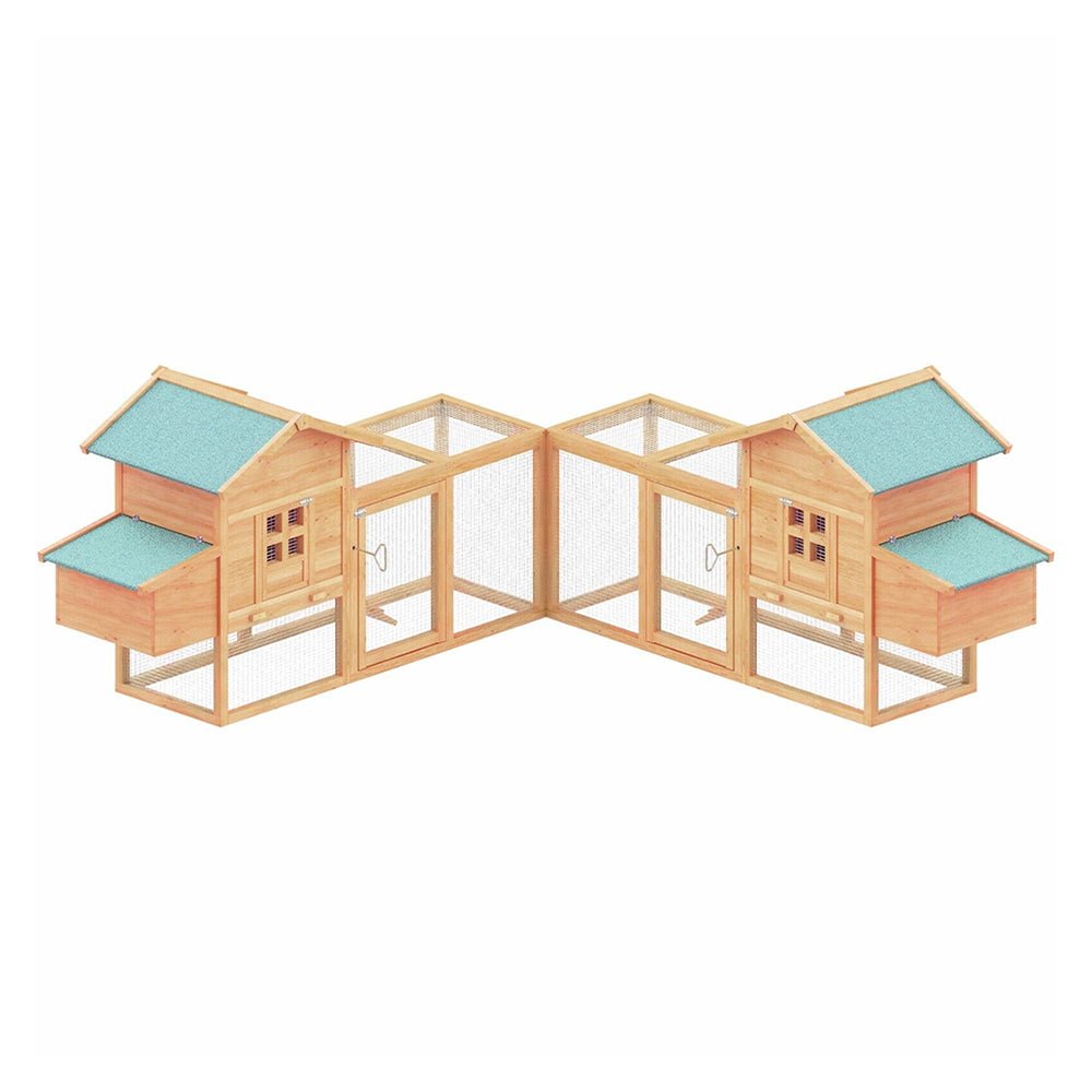 Large Wooden Backyard Hen Chicken Coop Enclosure W/ Nest Box & Run, 160" (SAK96451)