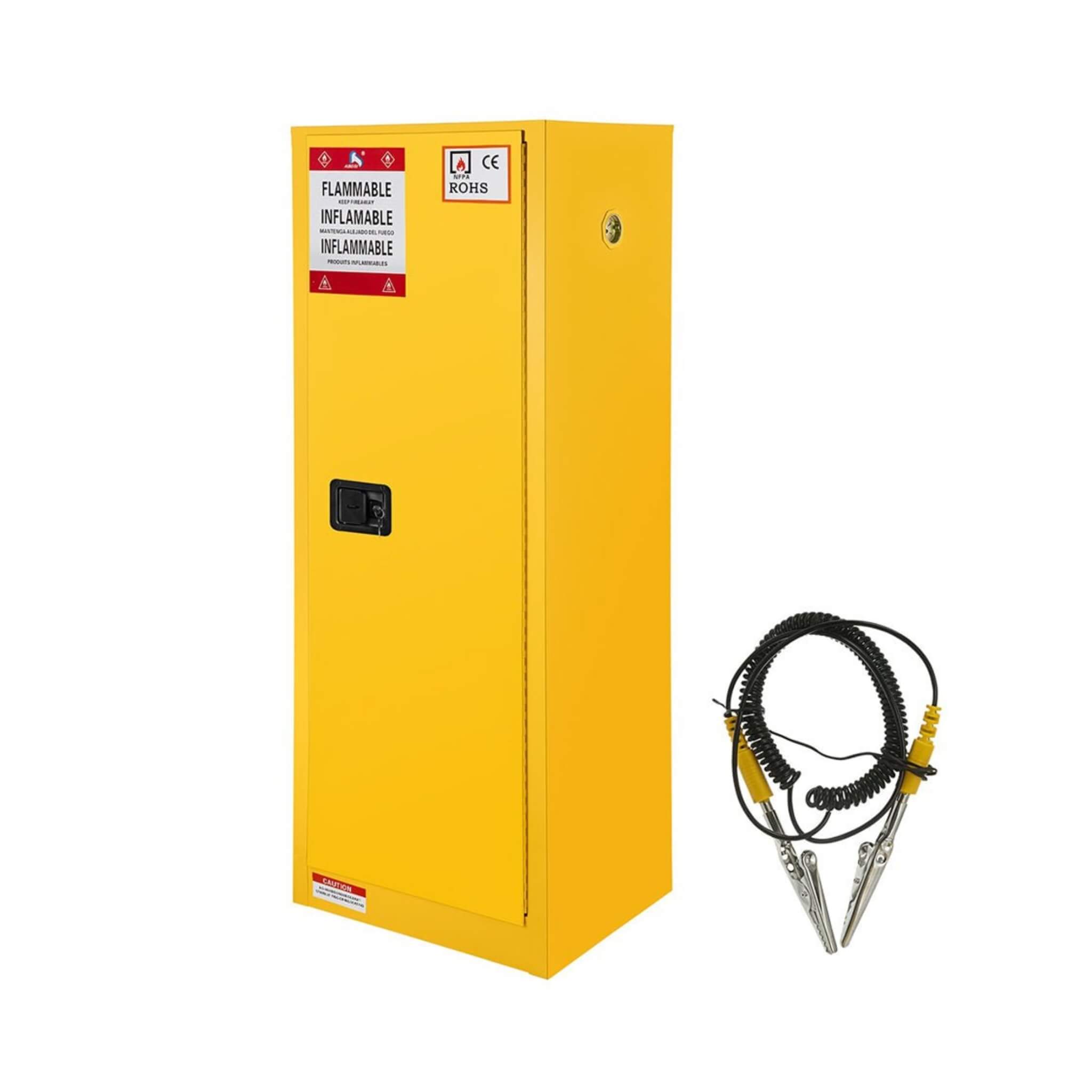 Large Yellow Heavy Duty Flammable Welded Fireproof Storage Cabinet, 35" (SAK52837)