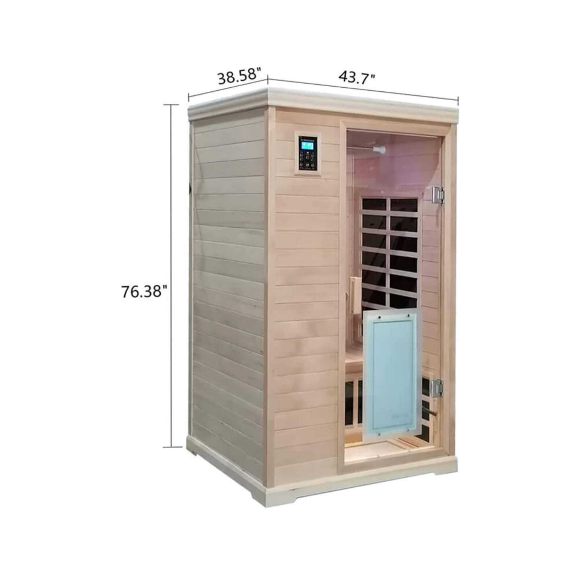 Luxury 2-Person Hemlock Wood FAR Infrared Sauna Room W/ Glass Door, 1750W (SAK81525)