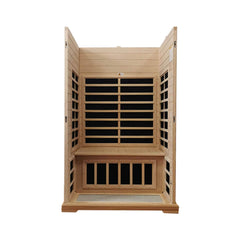 Luxury 2-Person Hemlock Wood FAR Infrared Sauna Room W/ Glass Door, 1750W (SAK81525)