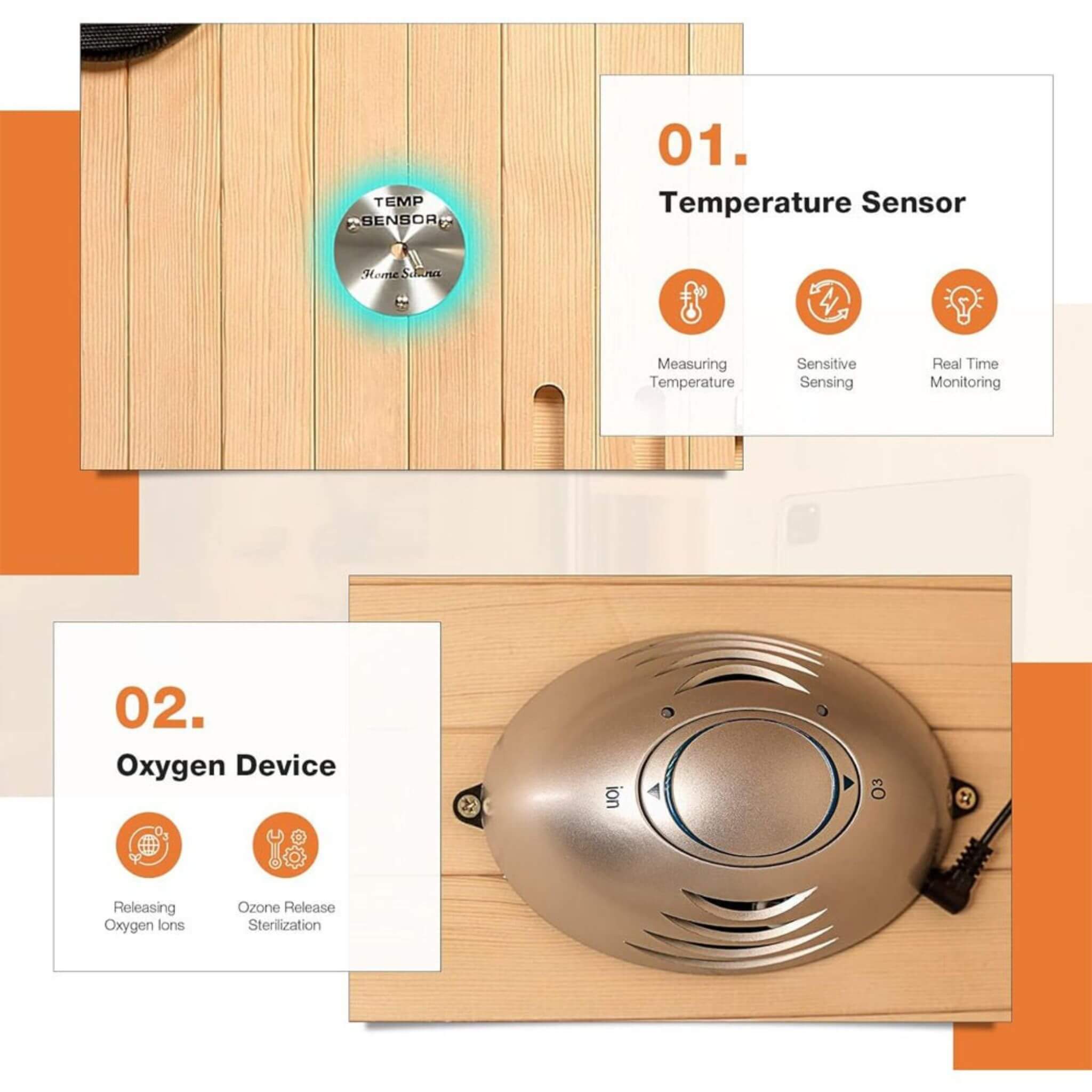 Luxury 2-Person Low EMF FAR Infrared Heat Wood Home Personal Spa Sauna W/ Panoramic Tempered Glass, 2000W (SAK27481)