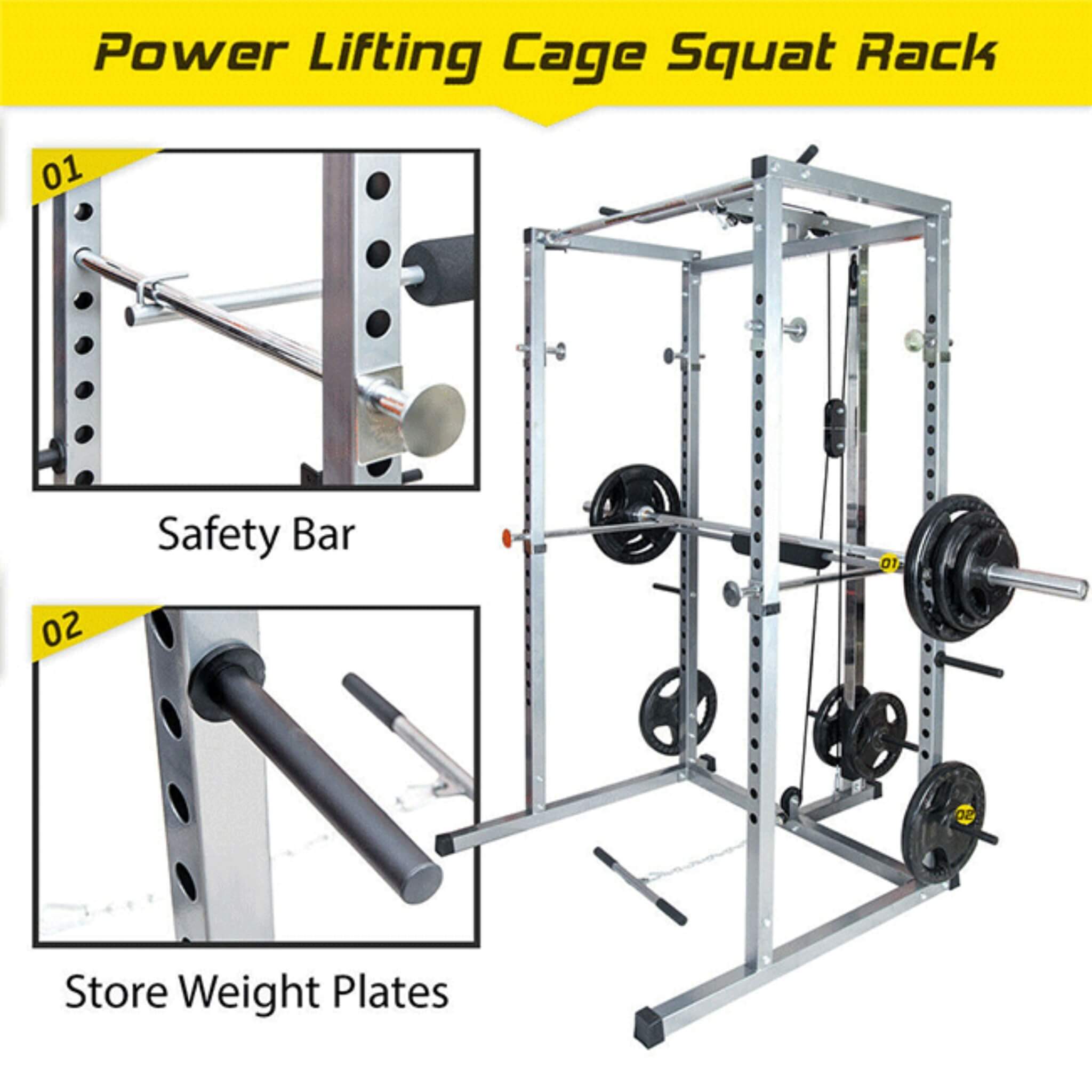 Merax Multi-Functional Olympic Power Squat Rack Cage For Home & Gym (SAK98719)