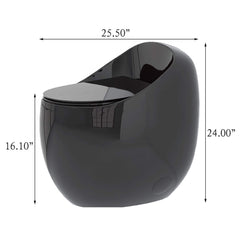 Modern 1.28 GPF Single Flush 1-Piece Ceramic Egg-Shaped Toilet (SAK93341)
