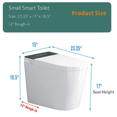 Modern Compact Smart Tankless Toilet With Bidet, Auto Open, Auto Flush, Heated Seat And Air Dryer (SAK51990)