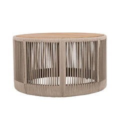 Modern Rustic Coffee Table & Side Table With Woven Rope Design (SAK56739)
