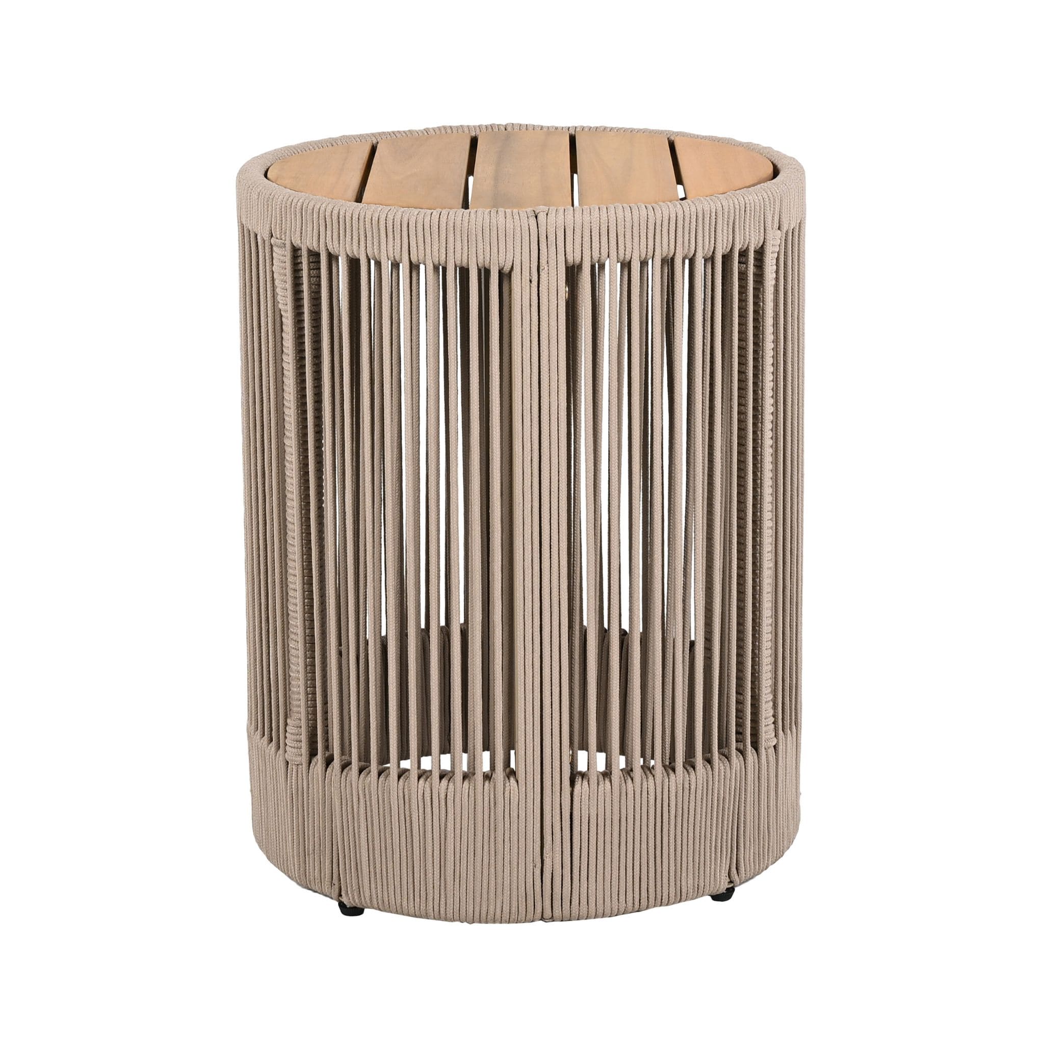 Modern Rustic Coffee Table & Side Table With Woven Rope Design (SAK56739)