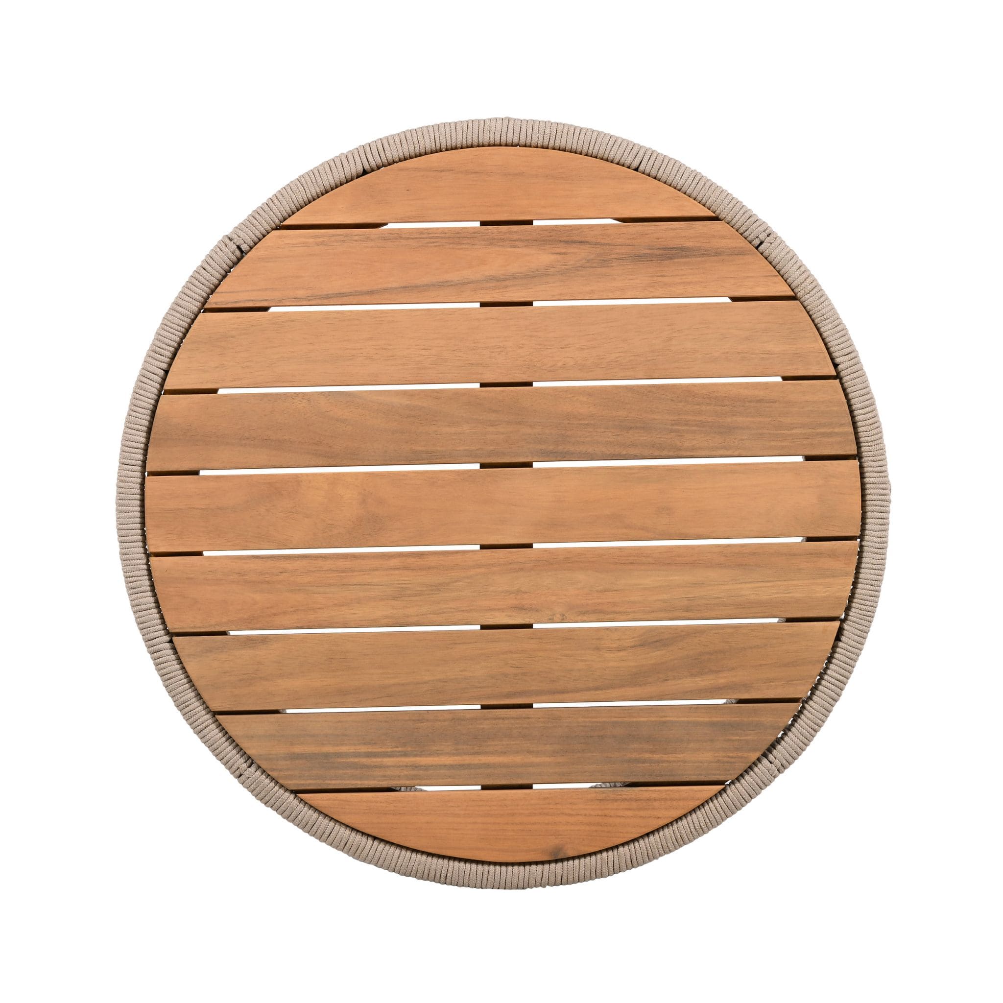 Modern Rustic Coffee Table & Side Table With Woven Rope Design (SAK56739)