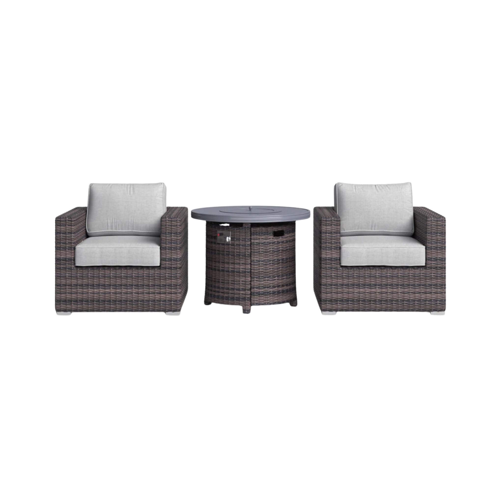 3-Piece Modular Rattan Patio Sofa Set With Weather-Resistant Cushions (SAK75321)
