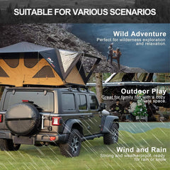 Naturnest Andromeda Khaki Soft Shell Rooftop Tent With Large Panoramic Skylight & YKK Doors (SAK72384)