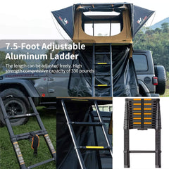 Naturnest Andromeda Khaki Soft Shell Rooftop Tent With Large Panoramic Skylight & YKK Doors (SAK72384)