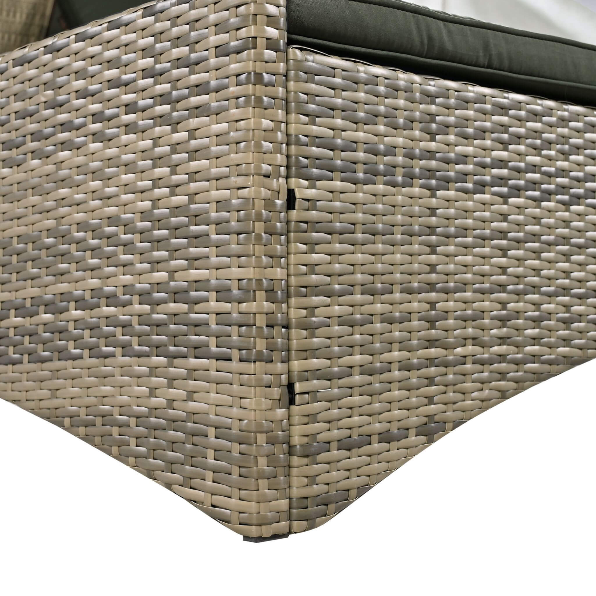 Outdoor Rattan Patio Daybed With Adjustable Backrest, Canopy Roof, Storage Box And Cup Holders (SAK54220)