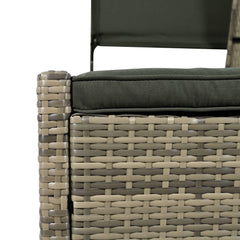Outdoor Rattan Patio Daybed With Adjustable Backrest, Canopy Roof, Storage Box And Cup Holders (SAK54220)