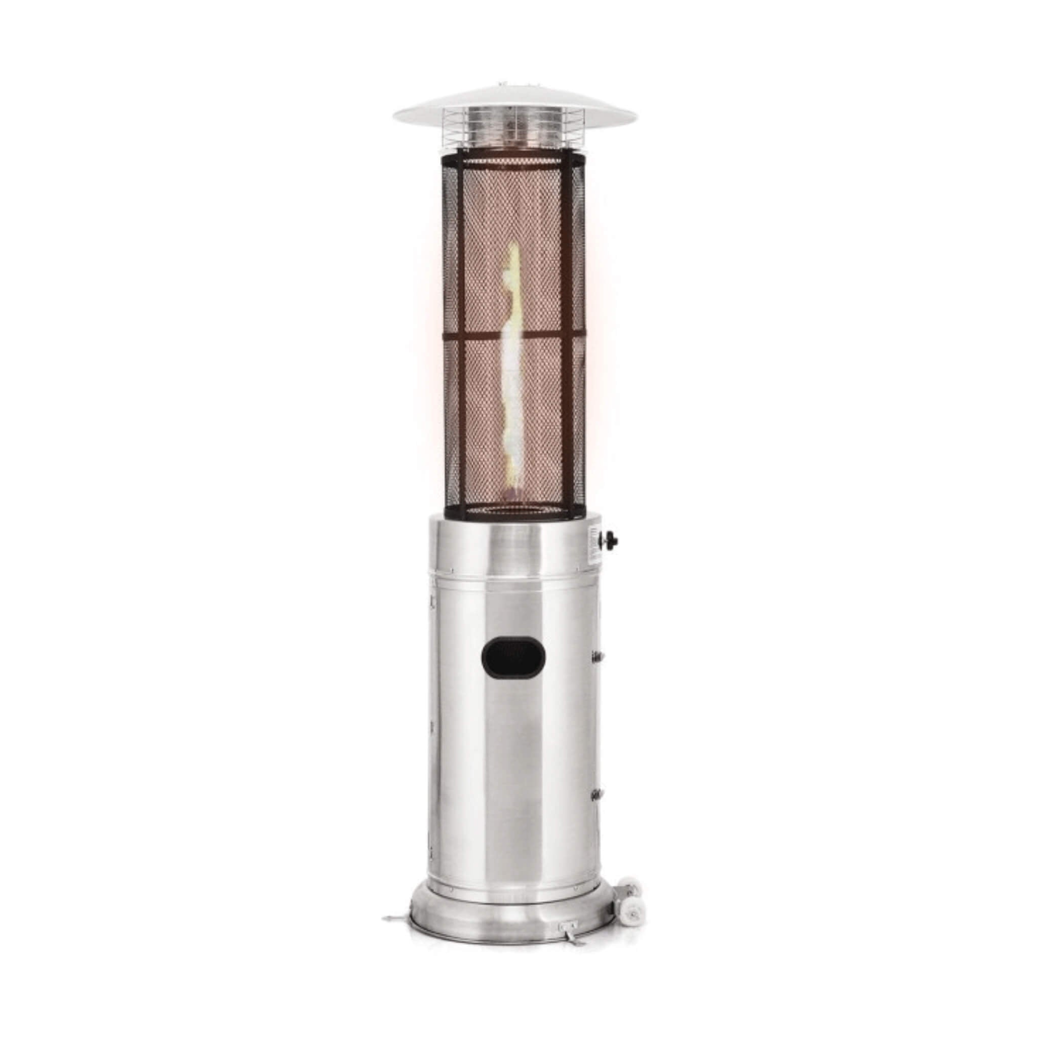 Portable Cylindrical Freestanding Outdoor Round Glass Tube Propane Patio Heater, 41K BTU (SAK93913)