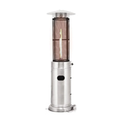 Portable Cylindrical Freestanding Outdoor Round Glass Tube Propane Patio Heater, 41K BTU (SAK93913)