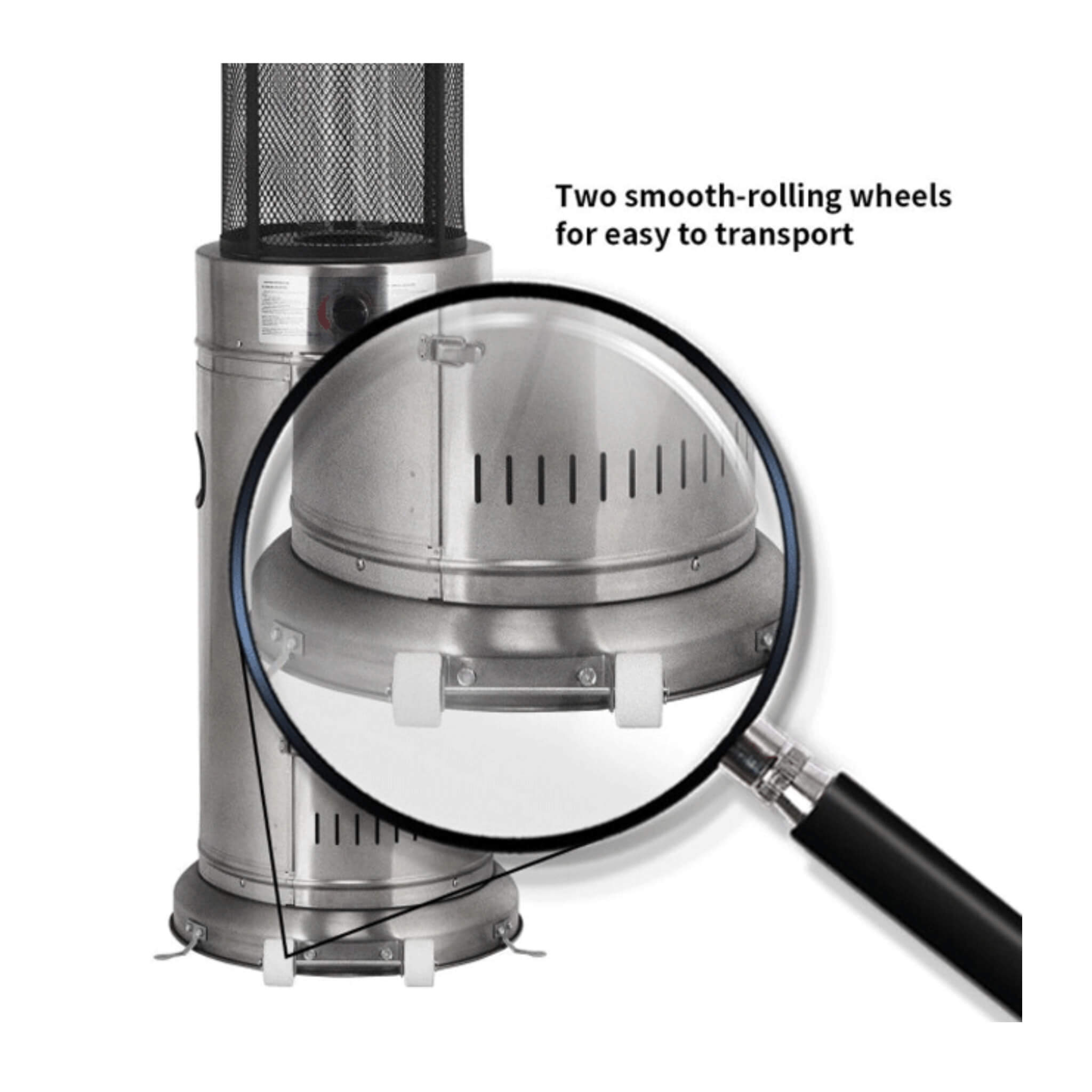 Portable Cylindrical Freestanding Outdoor Round Glass Tube Propane Patio Heater, 41K BTU (SAK93913)