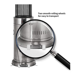 Portable Cylindrical Freestanding Outdoor Round Glass Tube Propane Patio Heater, 41K BTU (SAK93913)