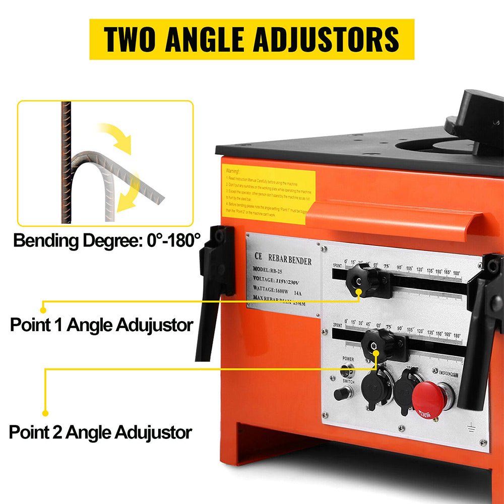 Portable Electric 1 Inch Rebar Metal Conduit Pipe Tube Bender W/ Foot Switch (96712584)