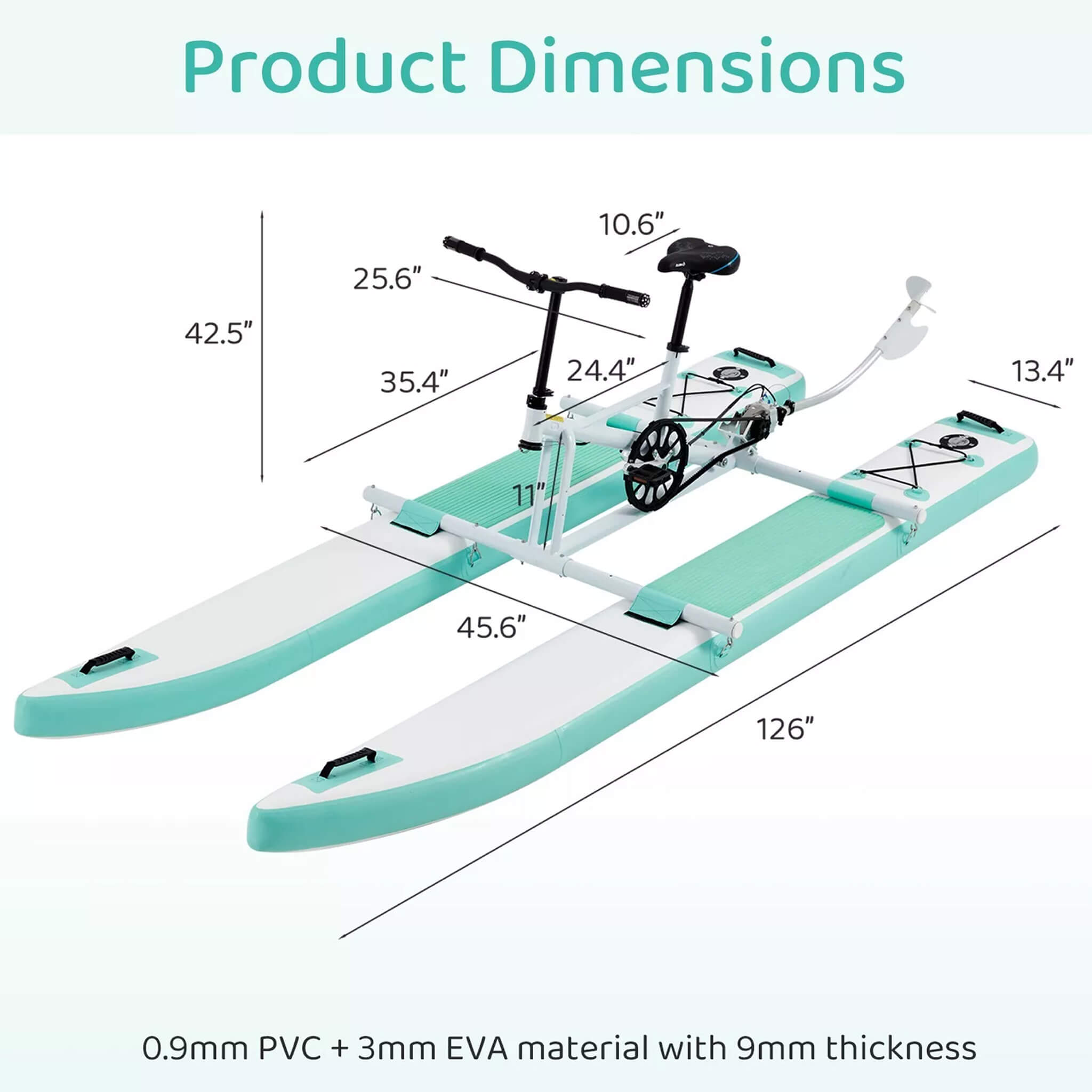 Portable Inflatable Water Marine Pedal Water Bike Kit With Accessories (SAK61284)