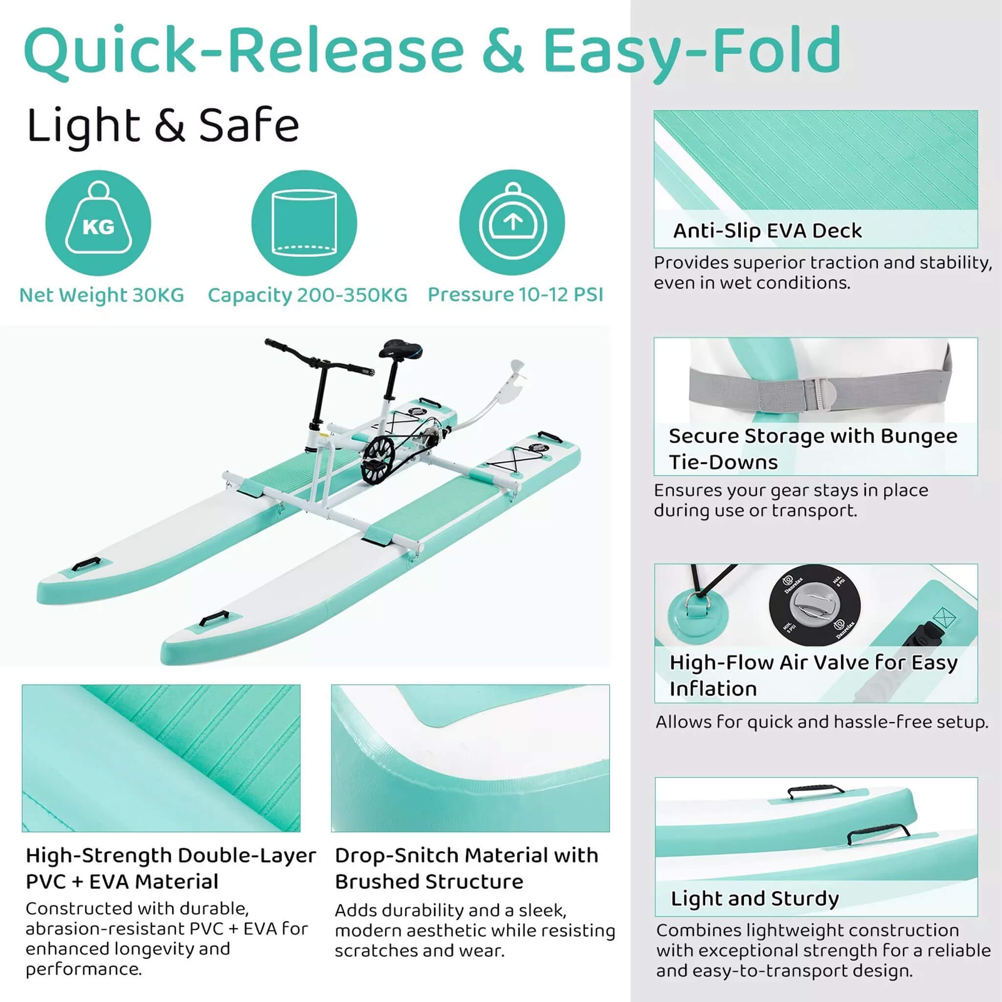 Portable Inflatable Water Marine Pedal Water Bike Kit With Accessories (SAK61284)