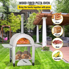 Portable Outdoor Stainless Steel Wood Fired Pizza Oven, 46'' (SAK46584)