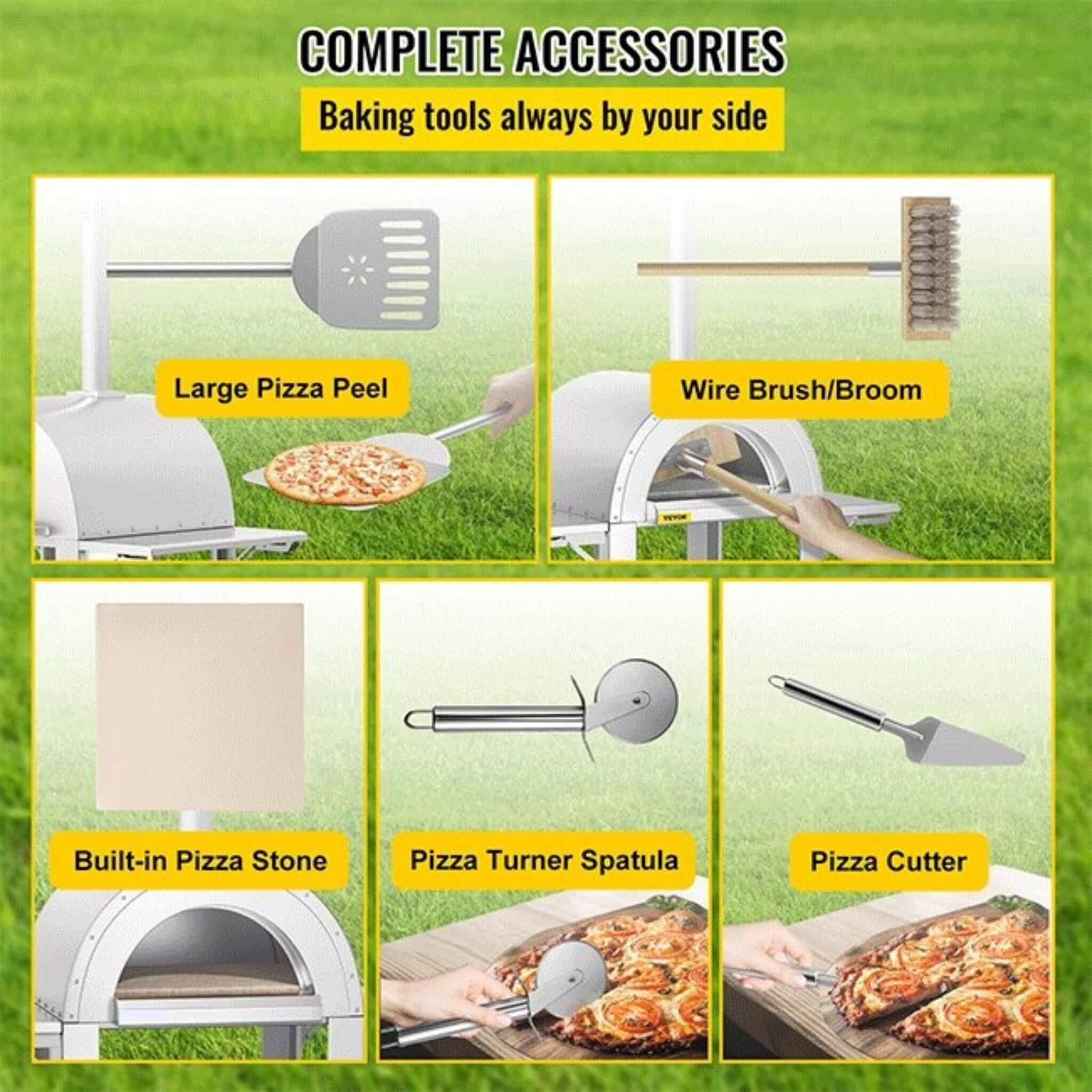 Portable Outdoor Stainless Steel Wood Fired Pizza Oven, 46'' (SAK46584)